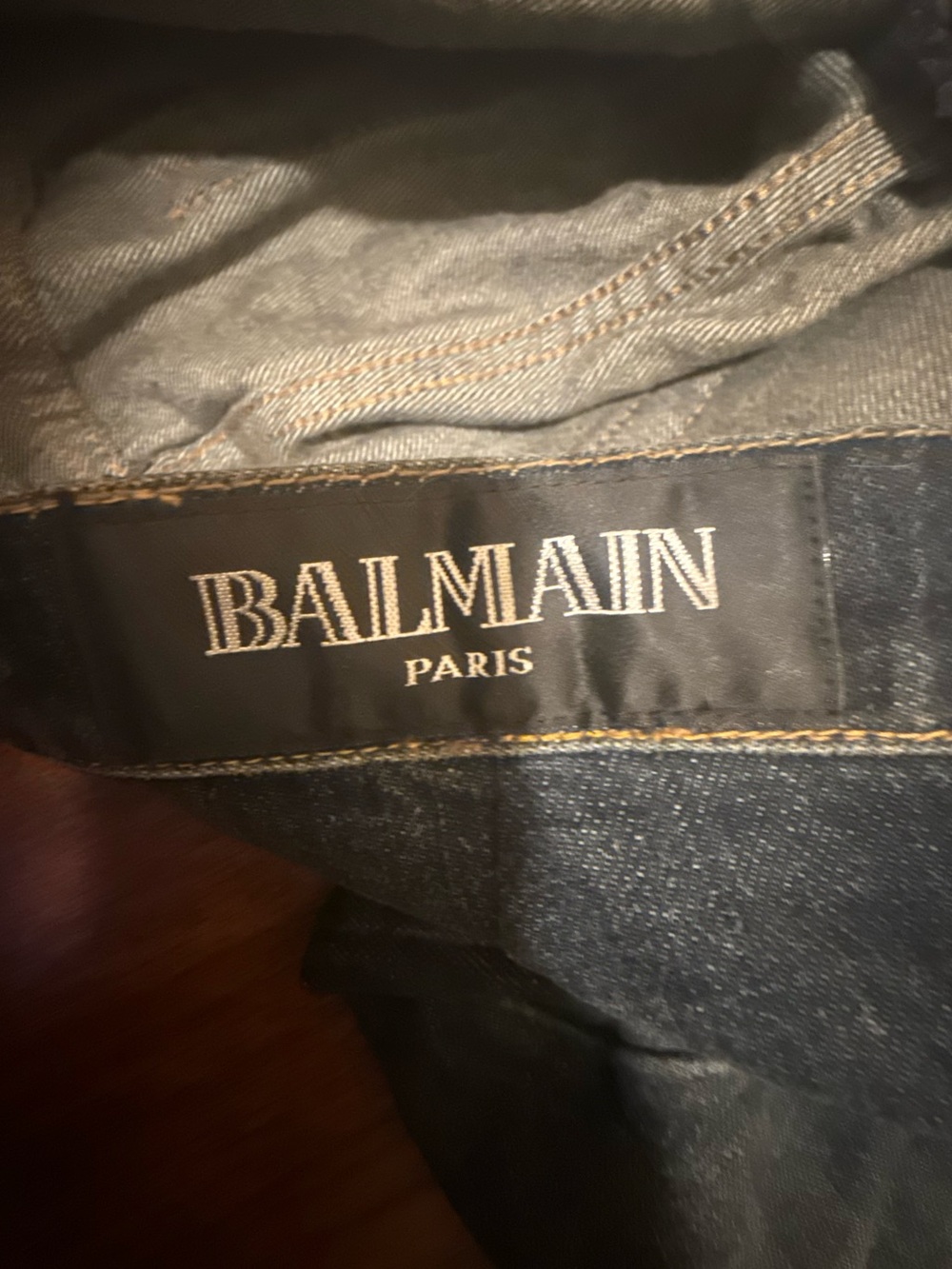 BALMAIN PARIS MENS BIKER MOTO DENIM JEANS, SIZE 34, INDIGO BLUE WASH - Picture 13 of 15